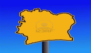 Карта (мапа)-Обала Слоноваче-2757501-yellow-ivory-coast-map-warning-sign-on-blue-illustration.jpg