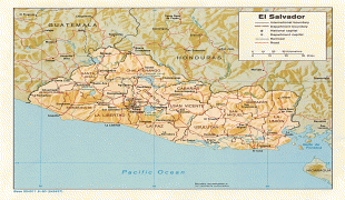 Kaart (cartografie)-El Salvador-Elsalvador_relief_map_1980.jpg