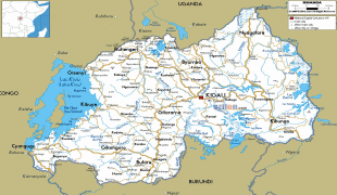 Karte (Kartografie)-Ruanda-road-map-of-Rwanda.jpg