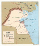 Kaart (kartograafia)-Kuveit-Kuwait-Iraq_barrier.png