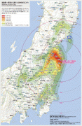 Карта (мапа)-Префектура Мијаги-Japan-radiation-map.jpg