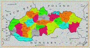 Kaart (kartograafia)-Slovakkia-Tourism_regions_of_Slovakia_en.png