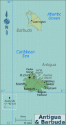 Kaart (kartograafia)-Antigua ja Barbuda-political_and_road_map_of_antigua_and_barbuda.jpg