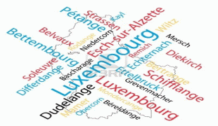 Kaart (cartografie)-Luxemburg (land)-8927779-luxembourg-map-and-words-cloud-with-larger-cities.jpg