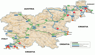 Kaart (kartograafia)-Sloveenia-Slovenia-Highways-Map.jpg