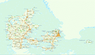 Географічна карта-Данія-road_map_of_denmark.jpg