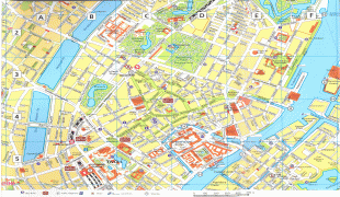 Kaart (kartograafia)-Kopenhaagen-Copenhagen-downtown-with-index-Map-2.jpg