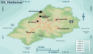 Географическая карта-Острова Святой Елены, Вознесения и Тристан-да-Кунья-Saint_Helena_regions_map.png