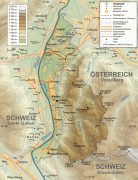 Kaart (cartografie)-Liechtenstein-Liechtenstein_topographic_map-de.png