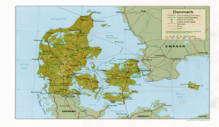 Карта (мапа)-Данска-relief_and_administrative_map_of_denmark.jpg