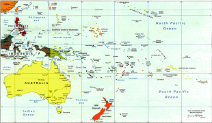 Карта (мапа)-Океанија-oceania-political-map-1.gif