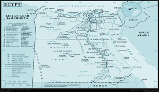 Карта (мапа)-Уједињена Арапска Република-egypt-wall-map.gif