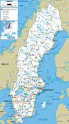 Kaart (kartograafia)-Rootsi-sweden-road-map.gif