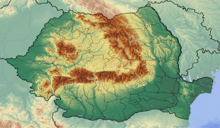 Kaart (kartograafia)-Rumeenia-Romania_location_map_Topographic.png