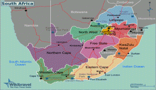 Карта (мапа)-Јужноафричка Република-South_Africa-Regions_map.png