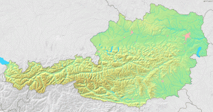 Kaart (cartografie)-Oostenrijk-Austria_topographic_map.png