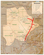 Kaart (cartografie)-Botswana-Botswana_Railroad_Map.jpg