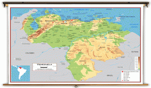 Kaart (cartografie)-Venezuela-academia_venezuela_physical_lg.jpg