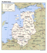 Kaart (cartografie)-Letland-Baltic-States-Map-2.jpg