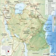 Kaart (cartografie)-Tanzania-Tanzania_map-fr.jpg