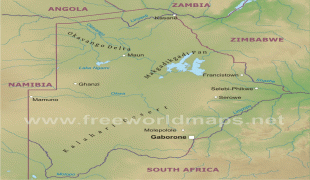 Kaart (cartografie)-Botswana-botswana-map-physical.jpg