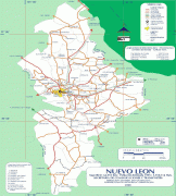 Carte géographique-Nuevo León-Mapa-de-carreteras-de-Nuevo-Leon-1999.jpg