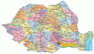 Kaart (cartografie)-Roemenië-romania-map-admin.jpg