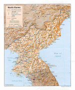 Kaart (cartografie)-Noord-Korea-North-Korea-map.jpg