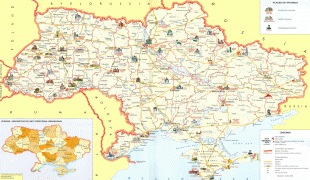 Karte (Kartografie)-Ukrainische Sozialistische Sowjetrepublik-ukraine-tourist-map.gif