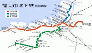 Karte (Kartografie)-Fukuoka-Fukuoka_city_subway_map_JA.png