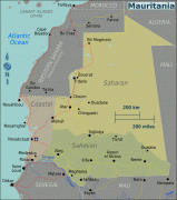 Kaart (cartografie)-Mauritanië-Mauritania_Regions_map.png