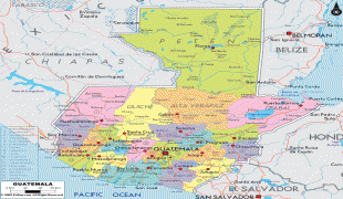 Карта (мапа)-Гватемала-political-map-of-Guatemala.gif