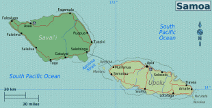Географическая карта-Самоа (архипелаг)-Samoa_Regions_map.png