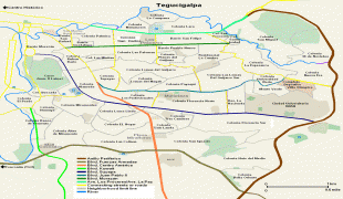 Kaart (kartograafia)-Tegucigalpa-Tegucigalpa_Map_5.png