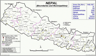 Kaart (cartografie)-Nepal-Nepal_Districts.jpg