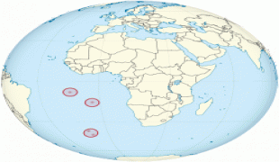 Карта (мапа)-Света Јелена, Асенсион и Тристан да Куња-600px-Saint_Barthelemy_on_the_globe_(Americas_centered)_svg.png