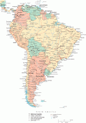 Kaart (cartografie)-Zuid-Amerika-South-America-political-map.png