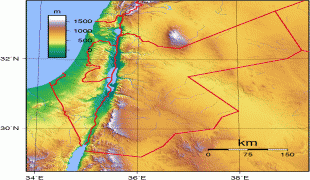 Kaart (kartograafia)-Jordaania-Jordan_Topography.png