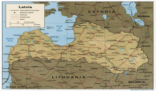 Kaart (cartografie)-Letland-Latvia_1998_CIA_map.jpg