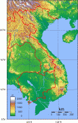 Карта (мапа)-Вијетнам-Vietnam_Topography.png