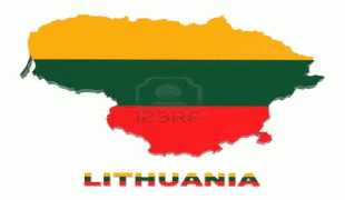 Kaart (kartograafia)-Leedu-12554576-lithuania-map-with-flag-isolated-on-white-3d-illustration.jpg