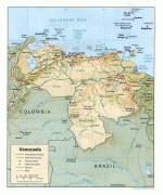 Kaart (kartograafia)-Venezuela-Venezuela_rel93.jpg