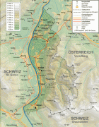 Kaart (cartografie)-Liechtenstein-topographical_map_of_liechtenstein.jpg