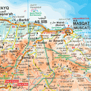 Kaart (cartografie)-Oman-Masqat-oman-Map.jpg
