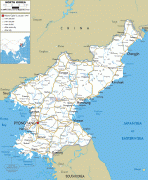 Kaart (cartografie)-Noord-Korea-North-Korean-road-map.gif