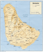 地図-バルバドス-Barbados_Shaded_Relief_Map_2.gif