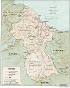Mapa-Gujana Francuska-Guyana_rel_1991.gif