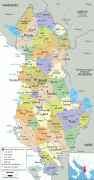 Kaart (cartografie)-Albanië-Albania-political-map.gif