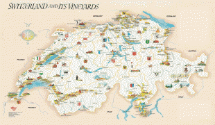 Kaart (cartografie)-Zwitserland-Switzerland-Vineyards-Map.jpg