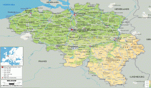 Карта-Белгия-Belgium-physical-map.gif